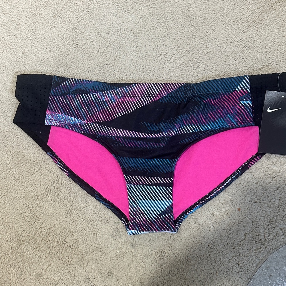 Nike Pink and Blue Patterned Swim Bottoms